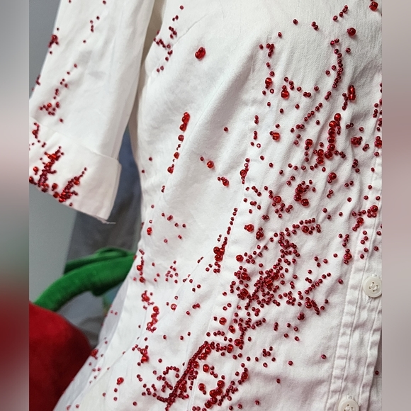 Hand beaded button up shirt - Picture 2 of 8